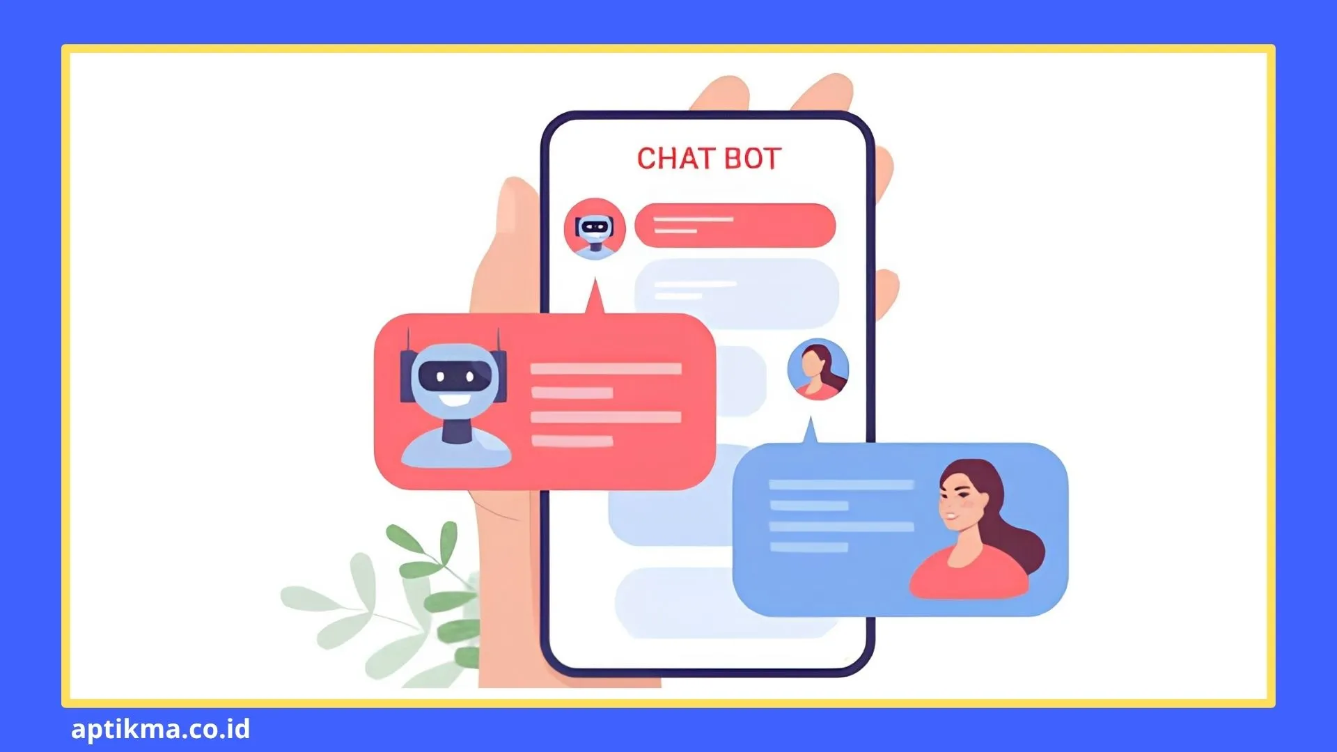 Ilustrasi custom AI chatbot sebagai wajah digital brand perusahaan
