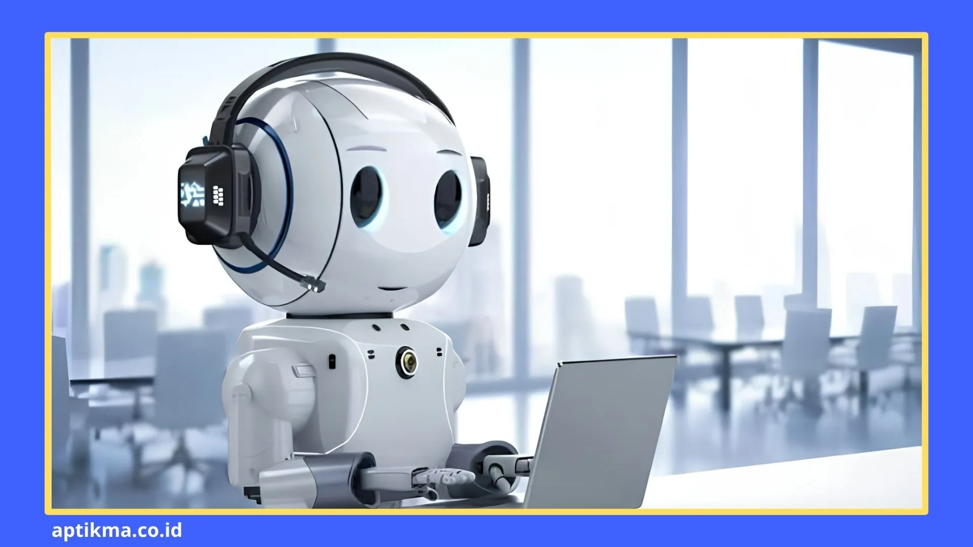 Ilustrasi custom AI chatbot melayani pelanggan aktif 24 jam